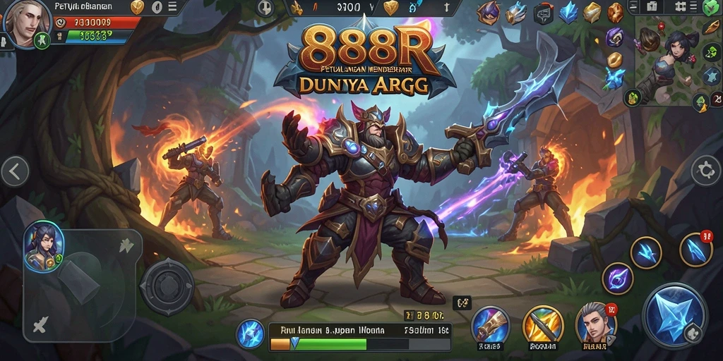 Tangkapan layar utama menampilkan aksi seru dalam game ARPG 888R.