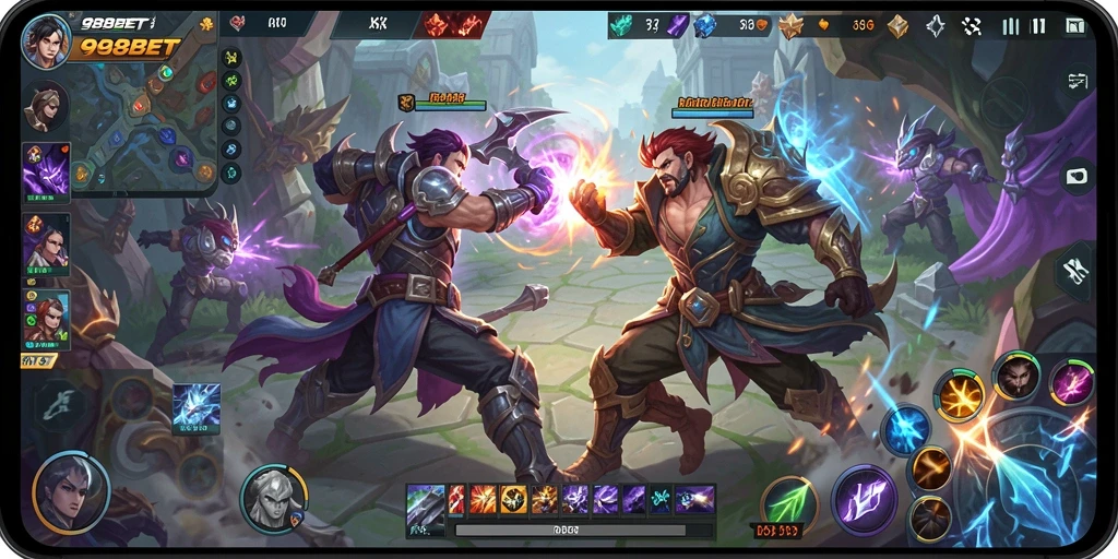 Gameplay seru 988BET dengan aksi MOBA yang menegangkan.