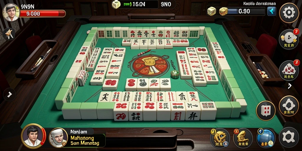 Screenshot gameplay <strong>9N9N</strong> menampilkan ubin-ubin Mahjong yang menantang.