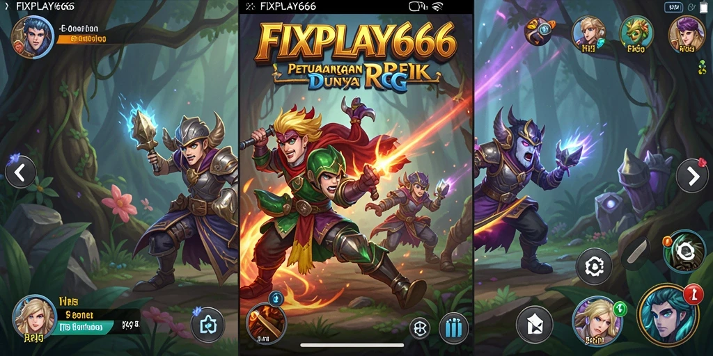 Tangkapan layar menampilkan pertarungan RPG epik di FIXPLAY666.