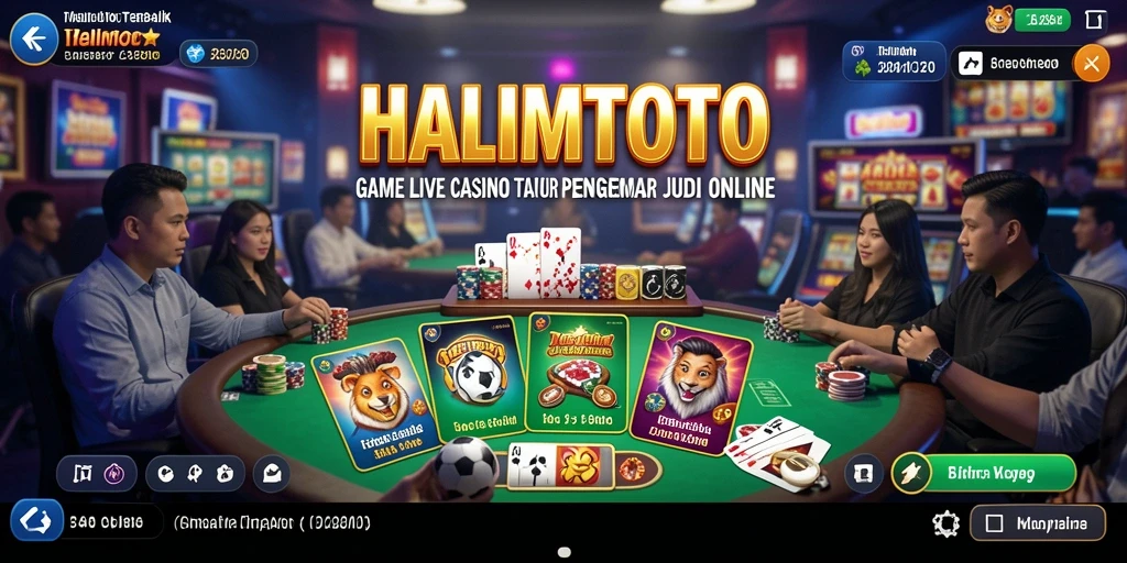 Tampilan permainan langsung HALIMTOTO dengan dealer profesional yang menyenangkan.