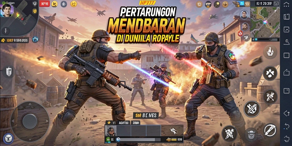 Tampilan gameplay <strong>HP777</strong> yang menegangkan dalam pertempuran Battle Royale.