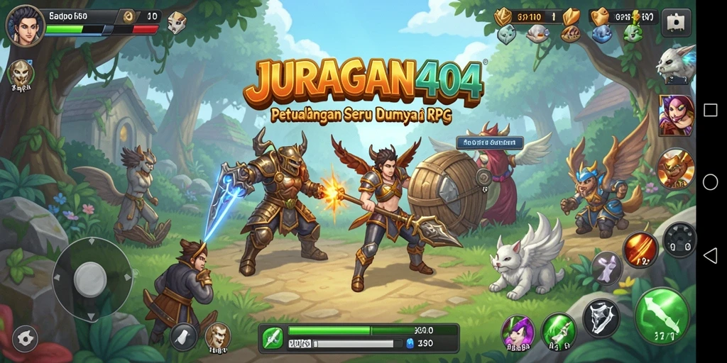 Screenshot gameplay JURAGAN404 menampilkan pertarungan seru dan dunia yang menakjubkan.