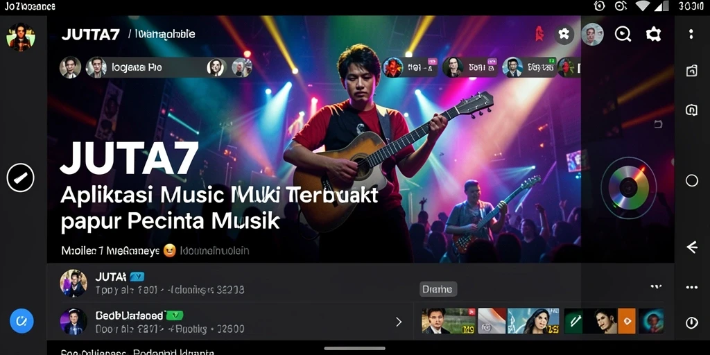 Tampilan gameplay JUTA7 saat menikmati musik dengan teman-teman.