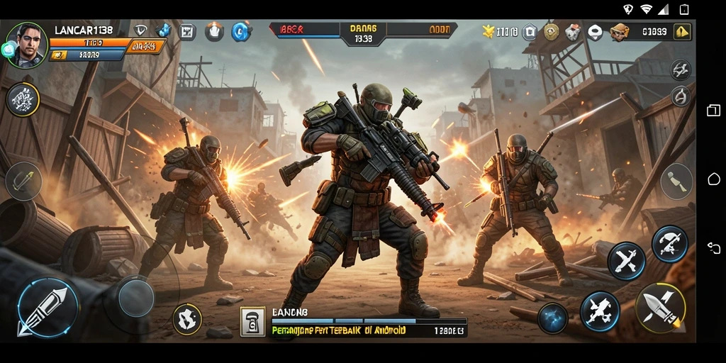 Tampilan screenshot gameplay <strong>LANCAR138</strong> yang menunjukkan aksi pertarungan seru.