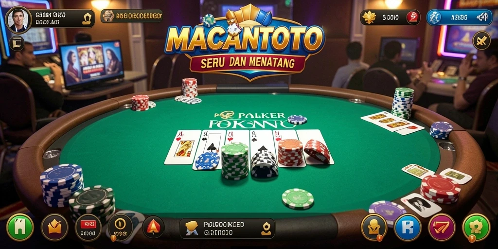 Tampilan gameplay Poker yang mendebarkan di MACANTOTO.