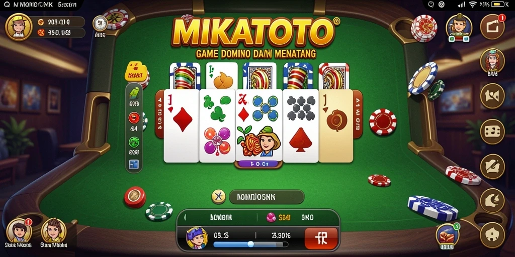 Screenshot gameplay domino MIKATOTO dengan antarmuka yang menarik.