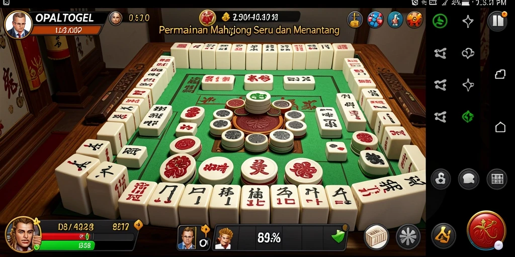 Tampilan gameplay Mahjong yang mendebarkan di OPALTOGEL.