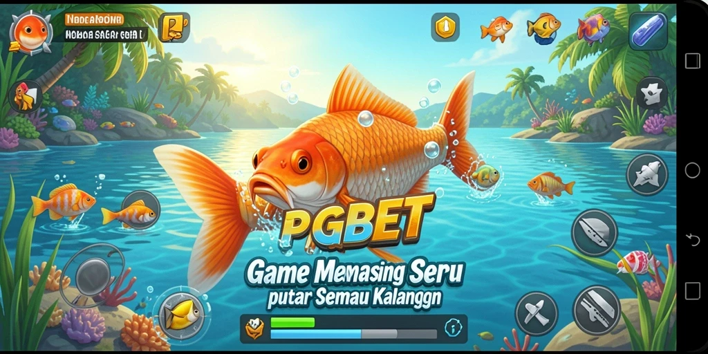 Screenshot PGBET menampilkan aksi seru saat menangkap ikan besar.