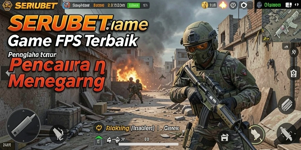 Gameplay menegangkan SERUBET dengan aksi tembak-menembak yang intens.