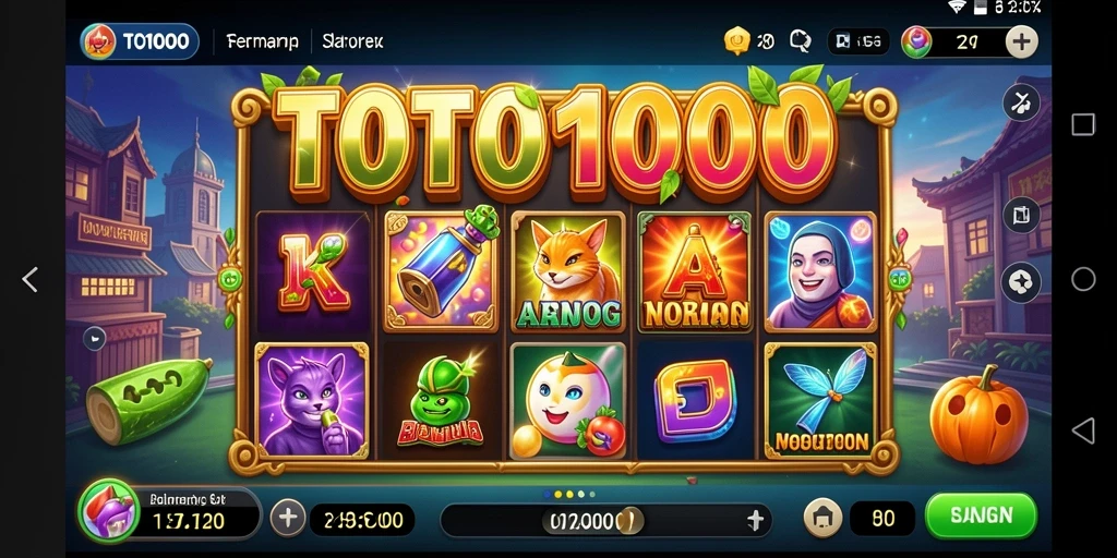Gameplay menarik dari TOTO1000 dengan gulungan berputar.