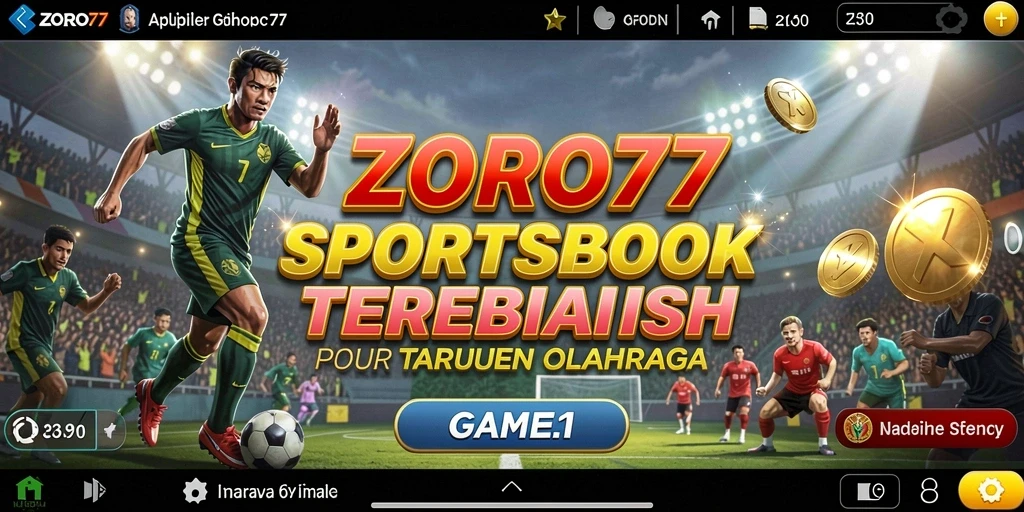 Screenshot ZORO77 menampilkan fitur taruhan olahraga yang interaktif dan menarik.
